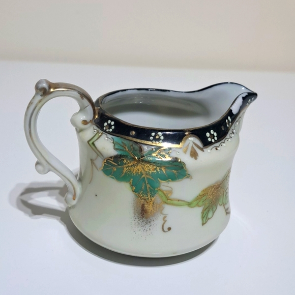 Nippon Hand Painted Creamer - Blue Red Green Leaves - Picture 4 of 6